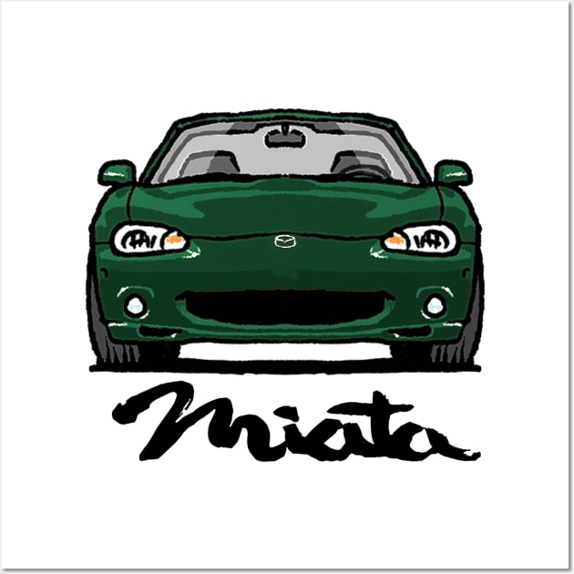 MX5 Miata NB Dark Green Wall Art by Woreth